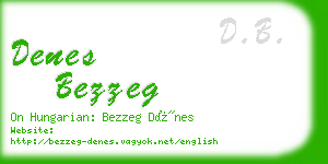 denes bezzeg business card